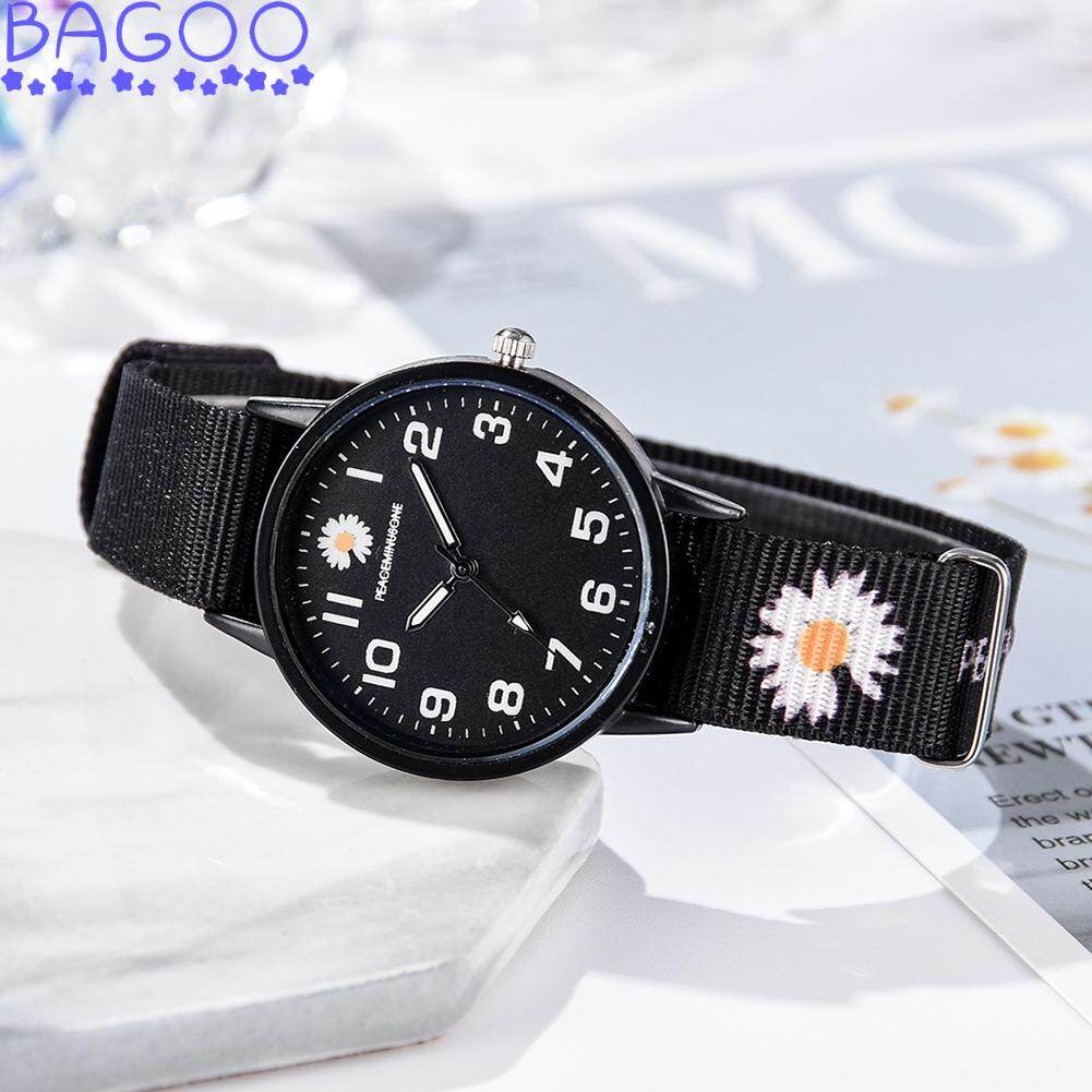 Đồng Hồ Đeo Tay Hoa Cúc Hàn Quốc Dây Đeo Nylon Đồng Hồ Thạch Anh Họa Tiết Hoa Cho Học Sinh