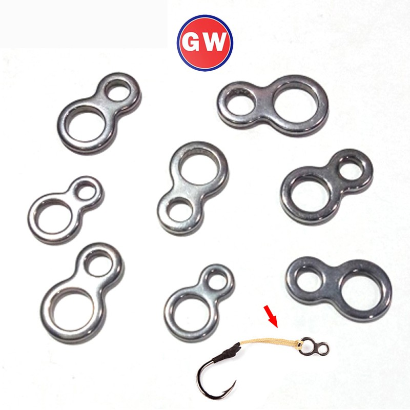 10PCS Solid Rings Swivel Stainless Steel 8 Shape Loops Fishing Connector