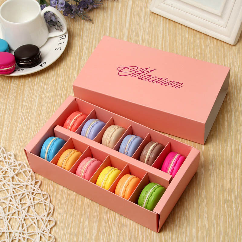 Hộp Đóng Gói Baiyu Trang Trí Nướng Bánh Ngọt Nhỏ Sô Cô La Hình Chữ Nhật Hộp Quà 12Macarons Hộp Đóng Gói Macaron Dung Tích Lớn Đồ Dùng Cho Bữa Tiệc