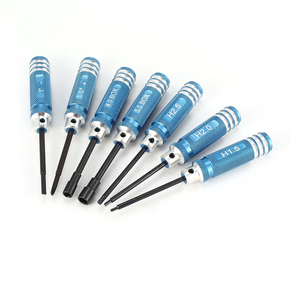 7 chiếc tua vít lục giác chữ thập thẳng 1.5 2.0 2.5mm dụng cụ ống bọc 4.0 5.5mm bộ cờ lê đai ốc cho máy bay trực thăng điều khiển từ xa xe hơi máy bay không người lái