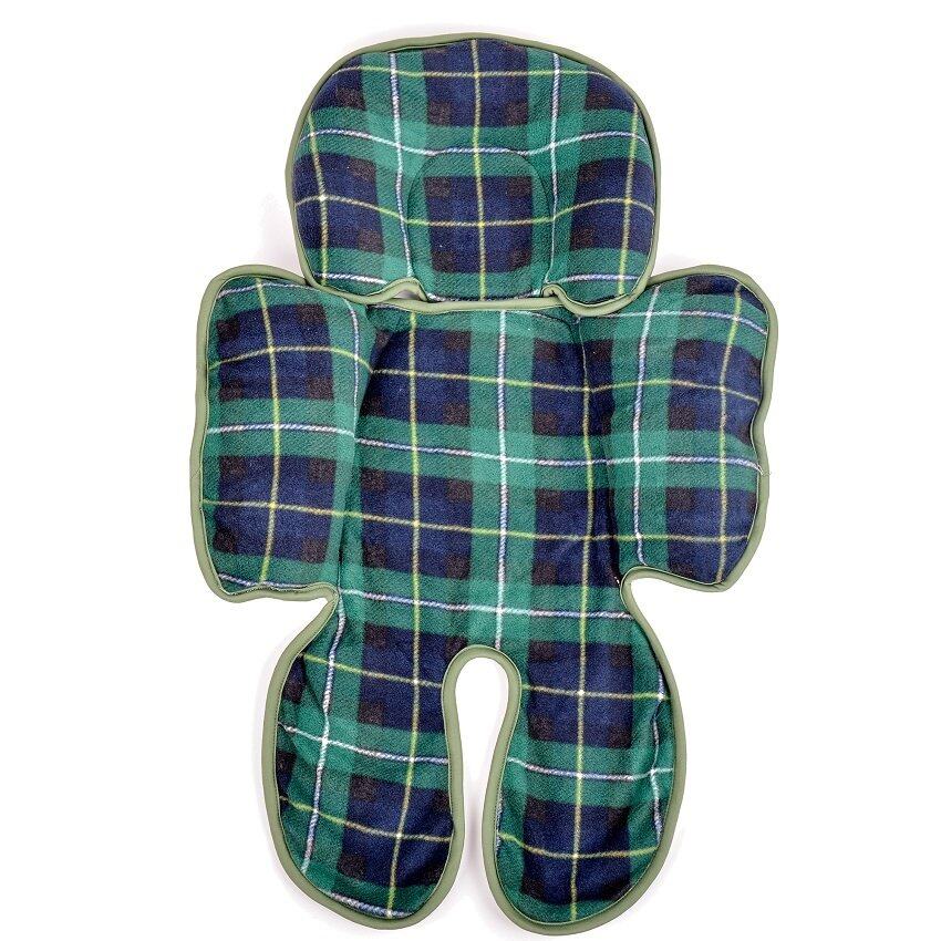 Authentic CuddleMe Head & Body Support Seat Pad - Check Green