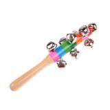 Cute Rainbow Baby Toy Pram Crib Handle Wooden Bell Stick Shaker Rattle Cute Rainbow Baby Toy Pram Crib Handle Wooden Bell Stick Shaker Rattle