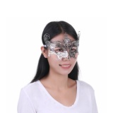 Romantic Silver Laser Cut Metal Half Mask Withrhinestones<br/><br/>Masquerade Ball Halloween Mask Fancy Gift