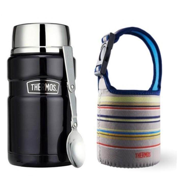 [FREE SHIPPING] Thermos - S/S King Food Jar 710ml (Midnight Blue) + Pouch