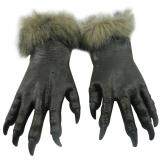 toobony Latex Plush Wolf Gloves For Halloween