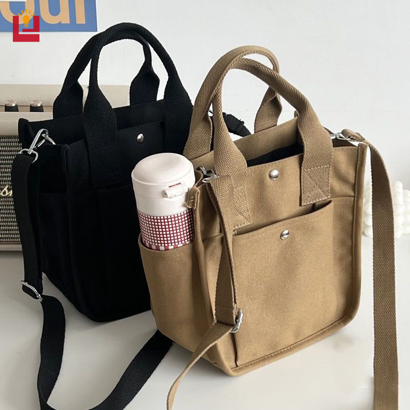 YONUO Canvas hand-carried cross-body bag, simple and versatile, shoulder portable bento lunch box bag ราคา 109 บาท*ส่งฟรี