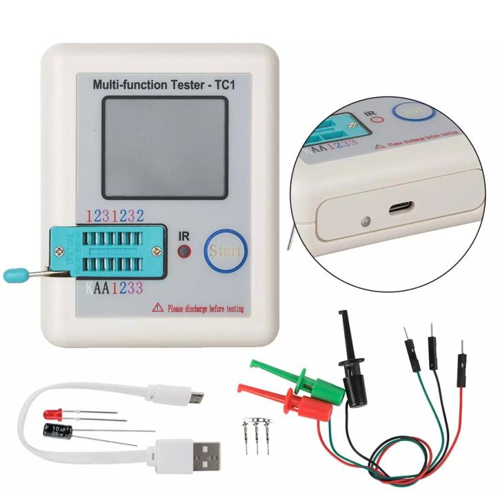 Máy kiểm tra bóng bán dẫn đa chức năng, máy đo điện dung triode điốt tft lcr tc1 esr npn pnp mosfet
