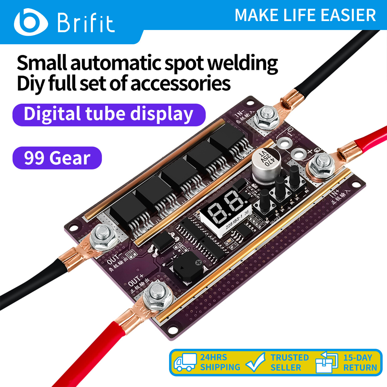 Brifit K99 DIY Spot Welder Pen Portable 12V Phụ kiện hàn điểm tự động nhỏ Pin Máy hàn điểm điều khiển bút Mainboard