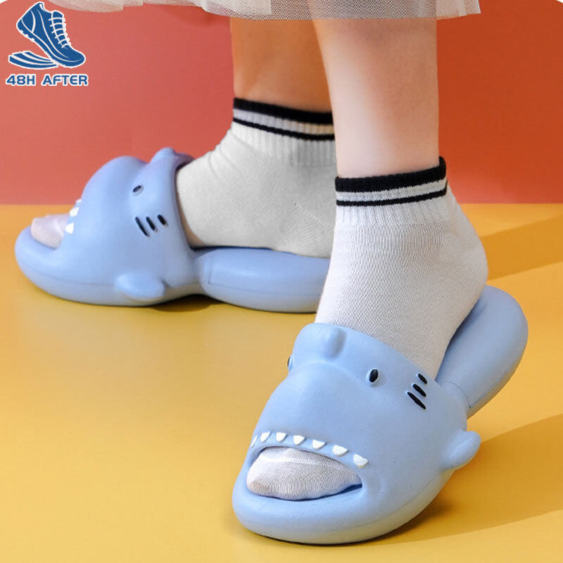 48H AFTER Shoes Parent -child shark slippers Female home