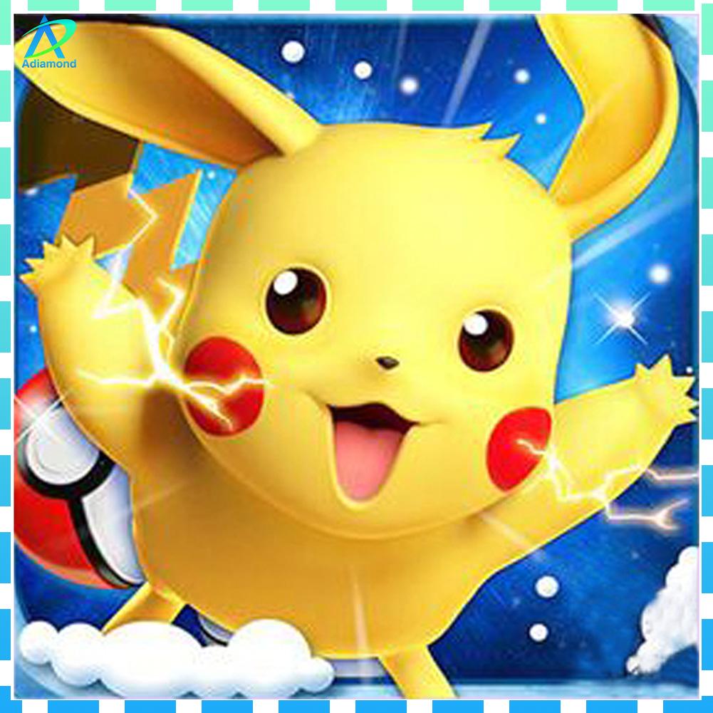 Tranh đính đá hoàn toàn tự làm 5d, bộ dụng cụ khảm thủ công thêu chữ thập pikachu