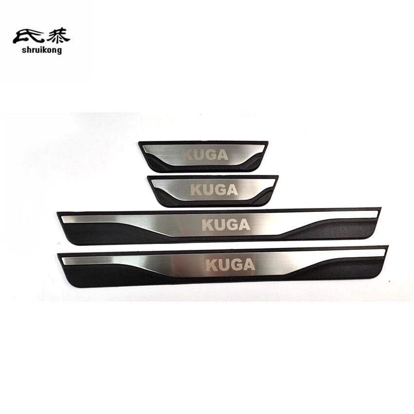 For -ford Kuga Car 4pcs/lot Abs Stainless Steel Door Sill Pedal Scuff Plate