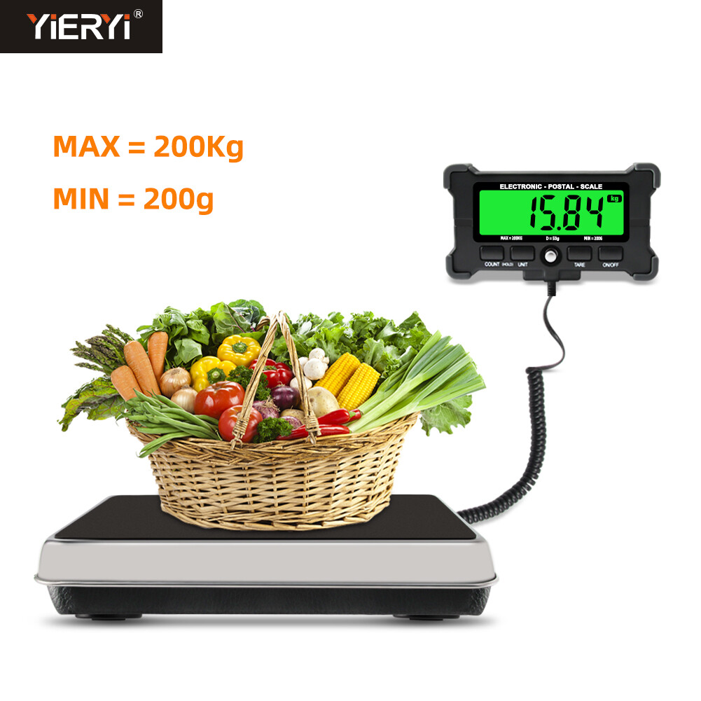 Yieryi cân điện tử 200kg 200g cân điện tử cân bằng lcd kỹ thuật số nền tảng lớn bằng thép không gỉ
