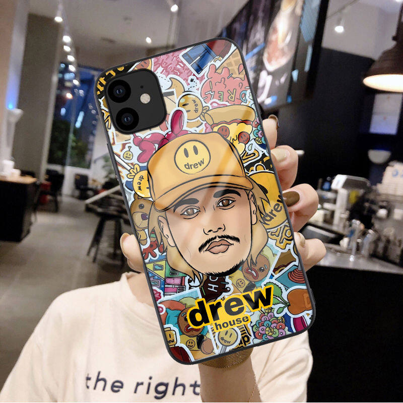 Thương Hiệu Sang Trọng Justin Bieber Drew House Vỏ Thủy Tinh Vỏ Điện Thoại Cho Iphone 11 Pro Max