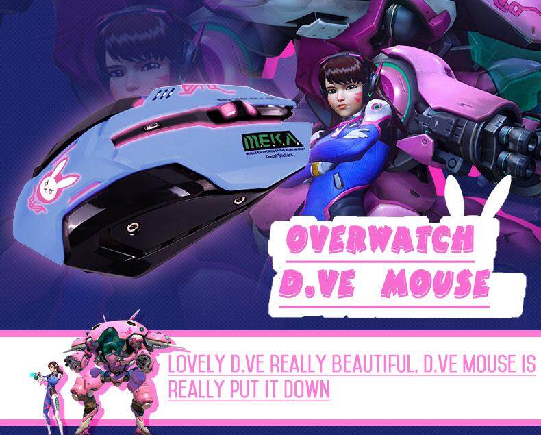Overwatch nút chơi game thở led backlit chuột chơi game dva reaper có dây usb chuột máy tính cho pc & mac overwatch game thủ