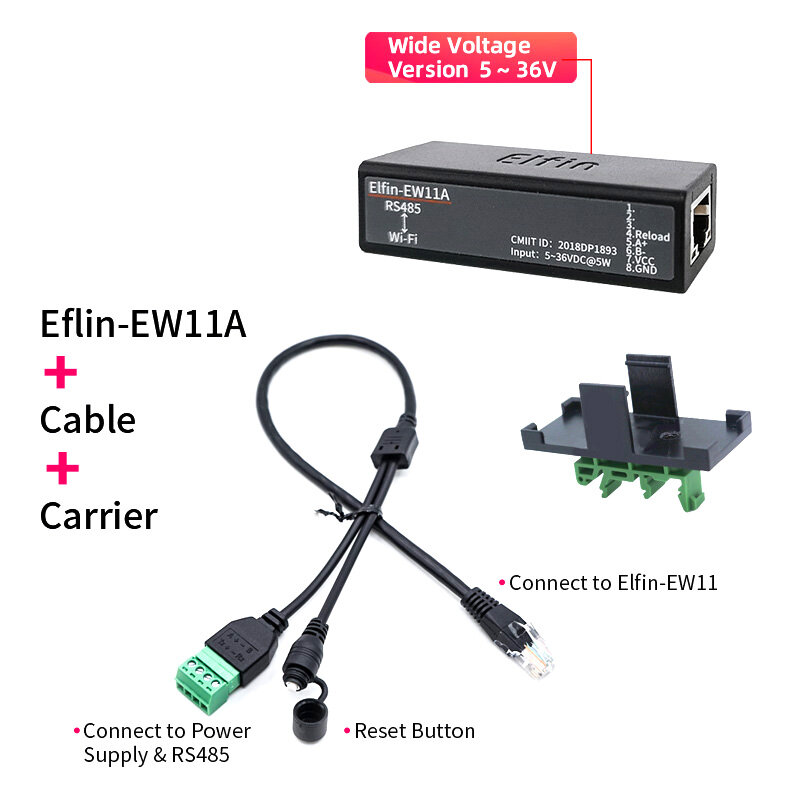 Ew11a máy chủ nối tiếp mini rs485 sang chế độ wifi bộ chuyển đổi nối tiếp rj45, với máy chủ web nhúng