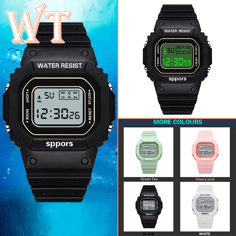 Đồng Hồ Đeo Tay Trẻ Em WT Cho Lịch Dạ Quang Casio Đồng Hồ Thể Thao Chống Nước Nam Nữ Sinh Viên Led Đồng Hồ Đeo Tay Trẻ Em Điện Tử