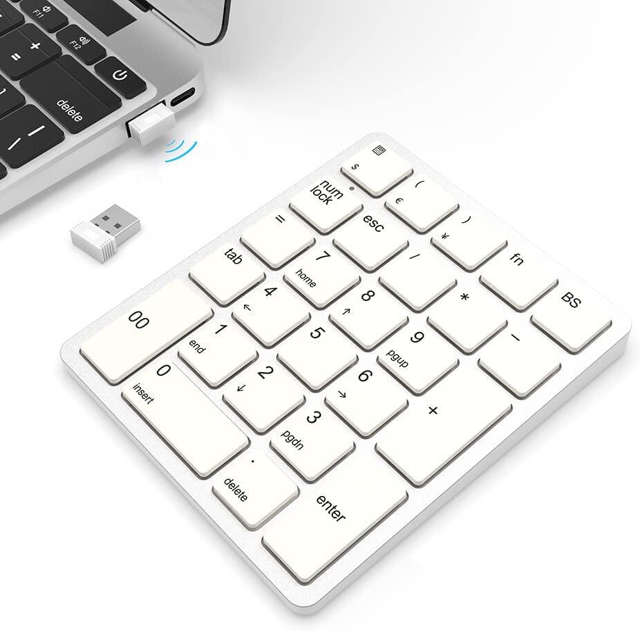 Jomaa miếng đệm số không dây, Bàn phím số Numpad 26 phím di động 2.4 GHz kế Toán Tài Chính Bàn phím số mở rộng 10 phím USB
