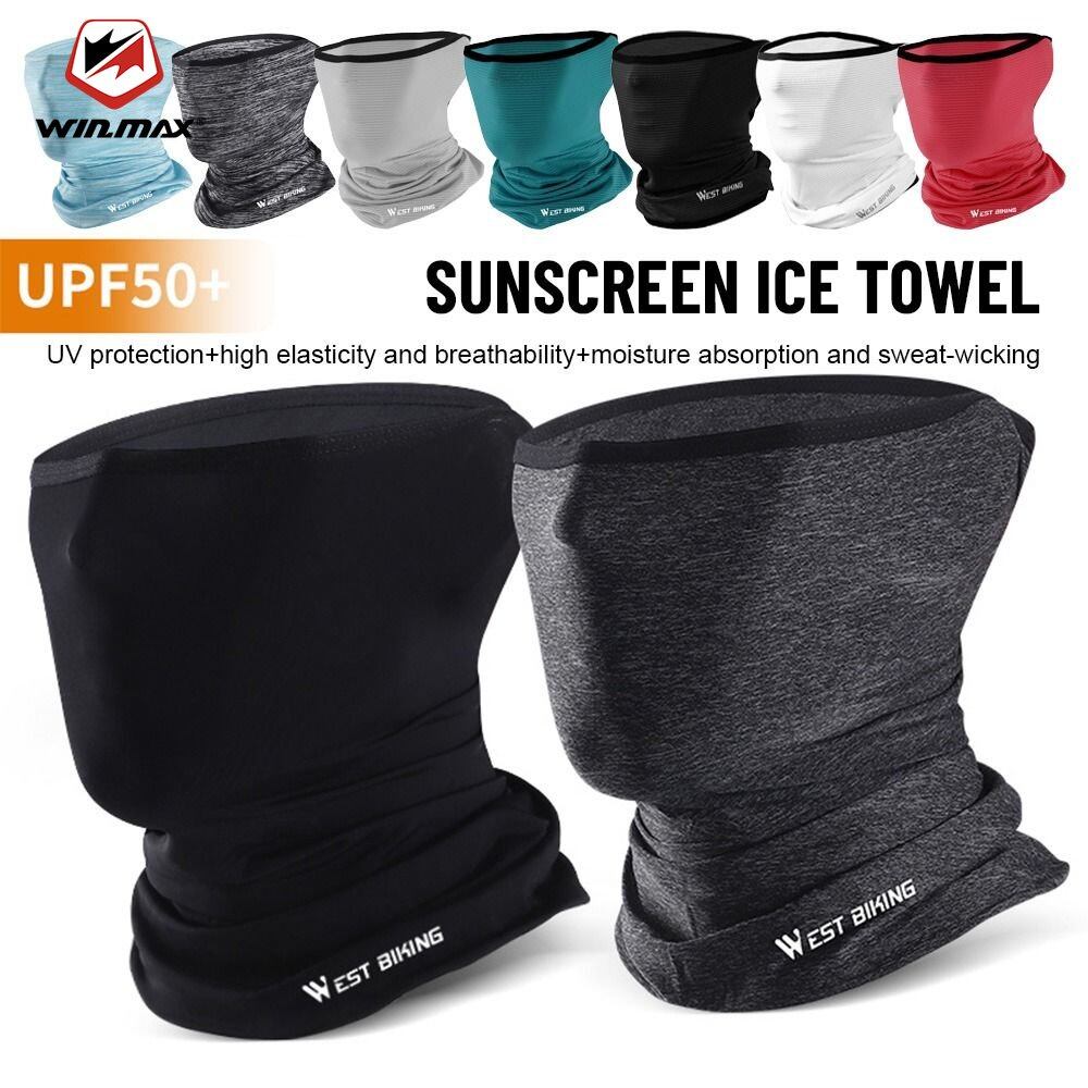 Winmax Summer Ice Silk Cycling Face Mask Anti-UV Anti-sweat Breathable Running Bandana Sun Protection Sports Scarf Riding Face Mask ราคา 176 บาท*ส่งฟรี
