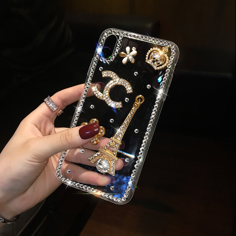Ốp TPU Cho Điện Thoại Apple, Ốp Lưng TPU Mềm Hình Tháp Sang Trọng Làm Từ Kim Cương Nhân Tạo Cho iPhone 15 Plus 14ProMax 14Plus 13ProMax 13Mini 12MINI 12ProMax SE2020 11ProMax X XS Max XR 7 8 6 6S Plus