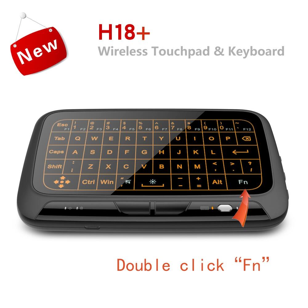 Jomaa Mini Backlit Wireless Keyboard with Touchpad Air Mouse Rechargeable 2.4G Wireless keyboard for Smart TV Laptop Windows