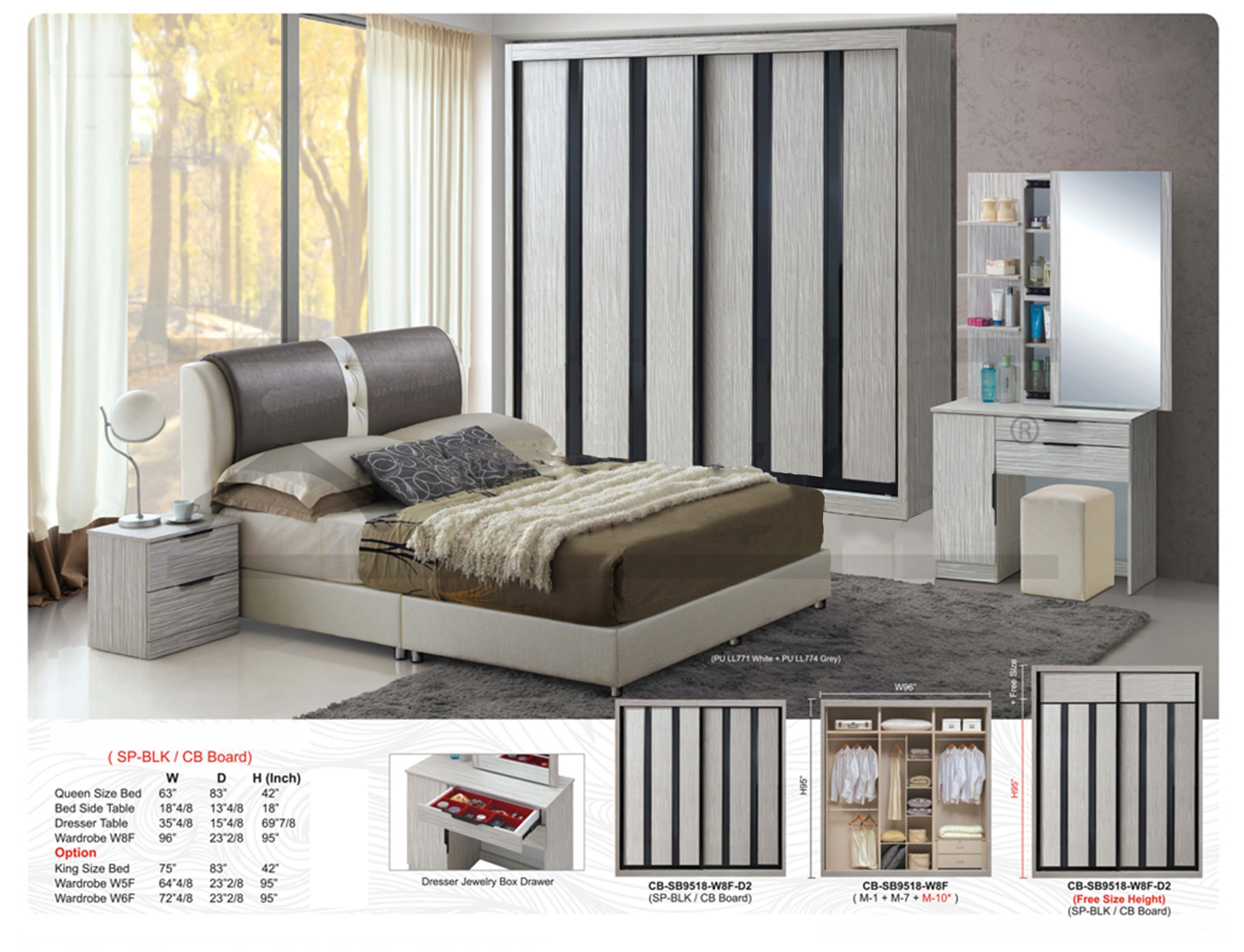 Mixbox Bedroom Set Cb Mh89, King Size Bed Frame And Dresser