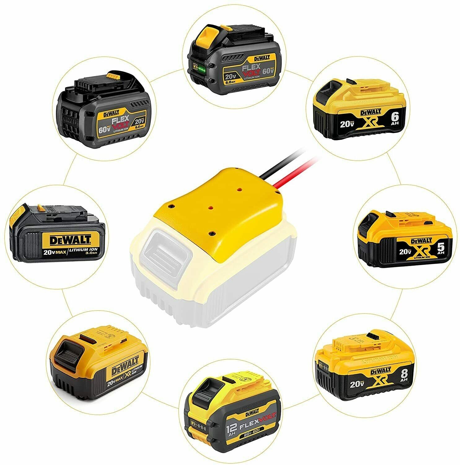 Bộ Chuyển Đổi Cho Dewalt 18/20V Max Pin Sang Dock Kết Nối Nguồn 12AWG Robotics