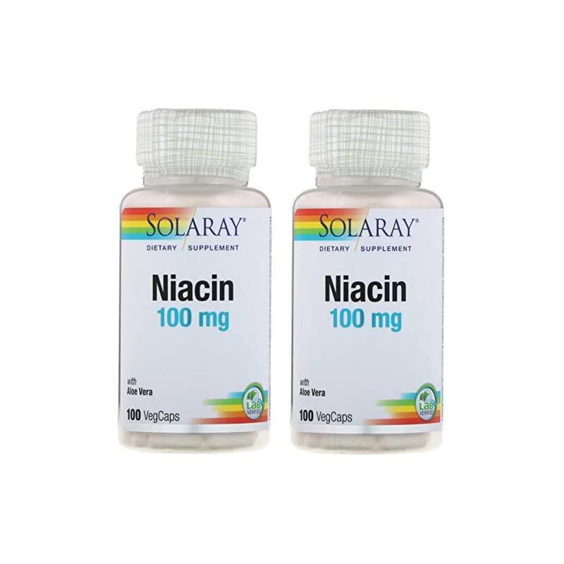 Solaray - Niacin Niacin 100 mg 100 viên nang Bộ 2 Nhập khẩu song song.