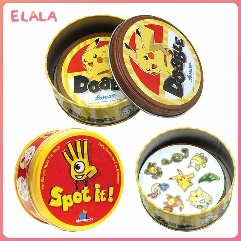 Tại chỗ nó trò chơi dobble trò chơi thẻ bài trò chơi với bàn cờ cho dobble Thẻ Dành cho trẻ em đi cắm trại hộp Kim loại thiếc shalom đồ chơi tiếng Anh cơ bản