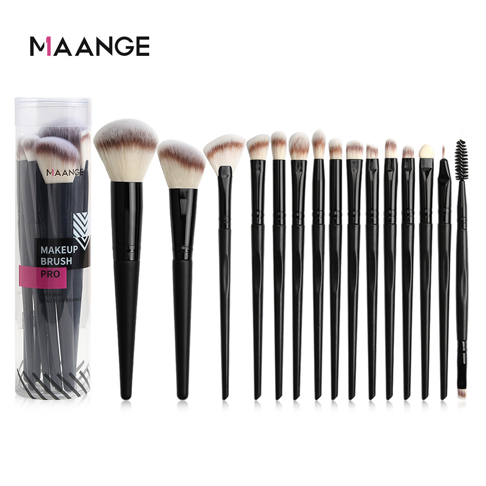 MAANGE Bộ 15 cọ trang điểm dùng để đánh phấn mắt và phấn nền - INTL