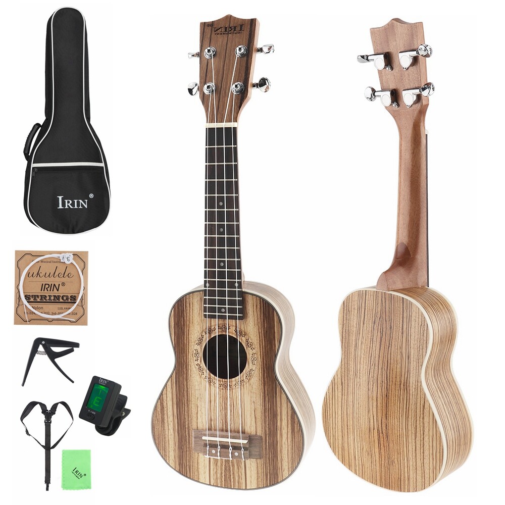 21 Inch Soprano Ukulele Zebra Wood 15 Fret Four Strings Guitar ราคา 1,042 บาท*ส่งฟรี