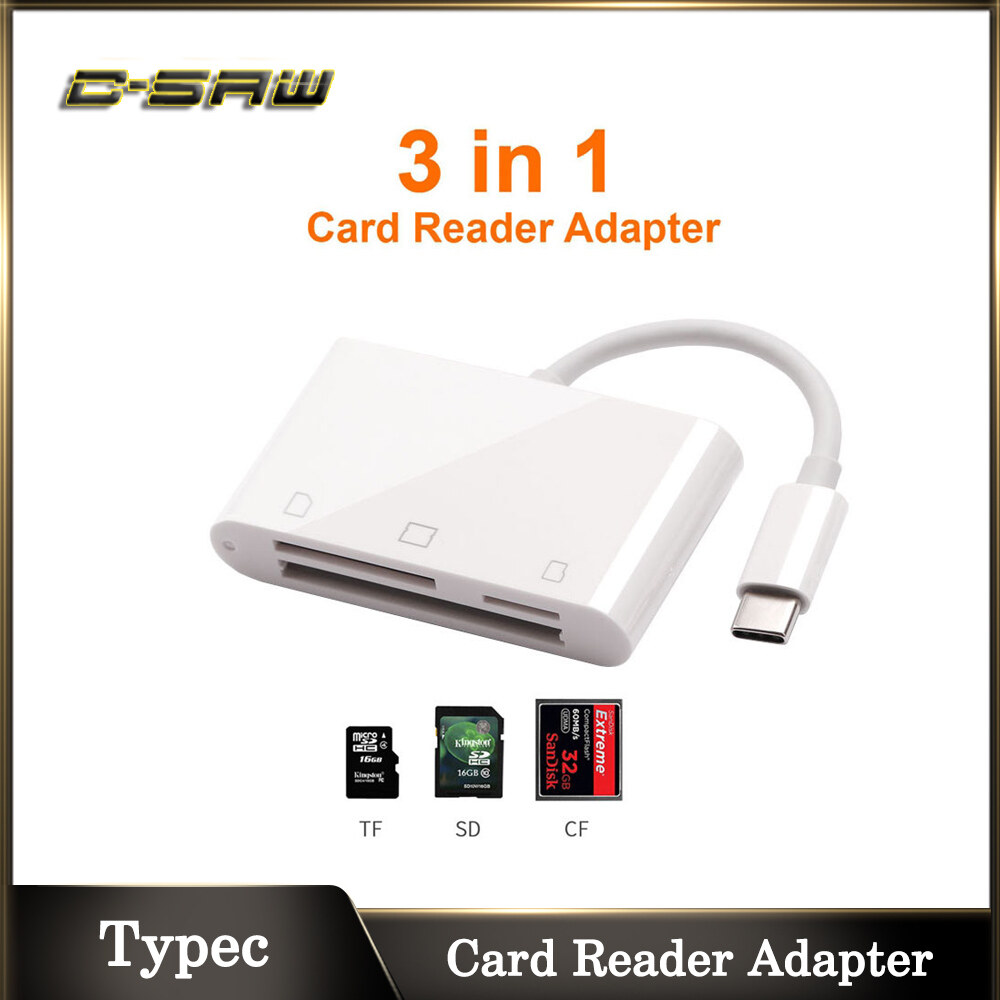 C-SAW Loại C Đến SD TF Micro SD CF Đầu Đọc Thẻ Bộ Chuyển Đổi USB-C OTG, Dành Cho Huawei P20 P30 Xiaomi 8 Samsung S8 S9 S10