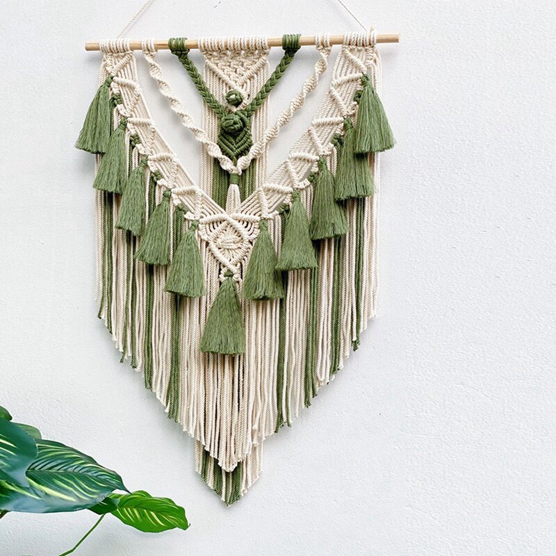 Hand-Woven Color Macrame Wall Hanging Ornament Bohemian Craft Decoration