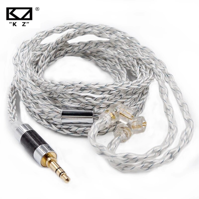 KZ Tai Nghe Cáp 8 Lõi Bạc Xanh Lai 784 Lõi, Cáp Nâng Cấp Mạ Bạc Dành Cho KZ ZAX ZS10 PRO ZSN ZSX DQ6 CCA CSN TRN VX