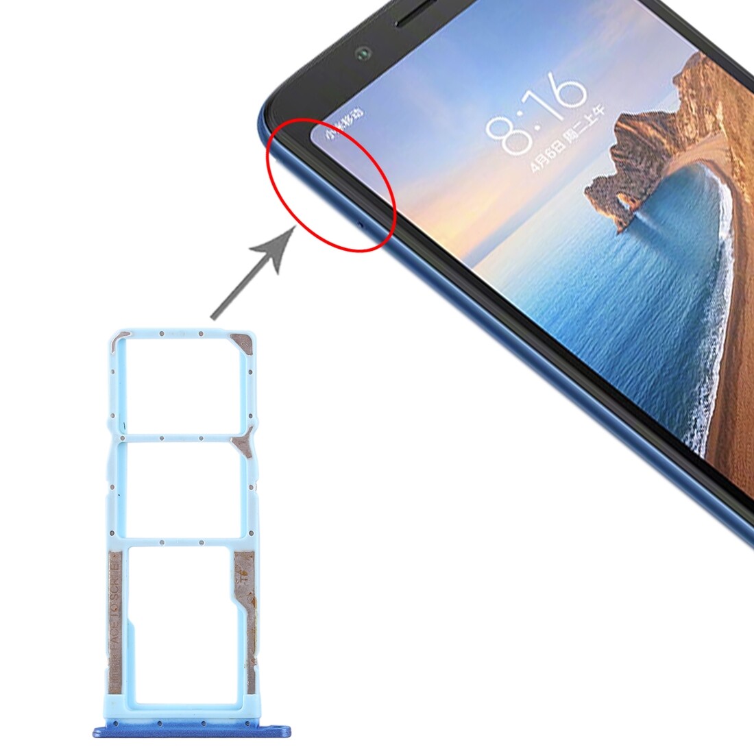 Khay thẻ sim + khay thẻ sim + khay thẻ micro sd cho xiaomi redmi 7a
