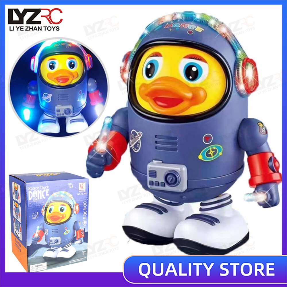 LYZRC Robot Nhảy Múa Vịt Không Gian Cho Trẻ Em Có Nhạc Nhẹ Đồ Chơi Giáo Dục Âm Nhạc Đi Bộ Vui Nhộn Hoạt Hình Quà Tặng Giáng Sinh Cho Bé Trai Bé Gái