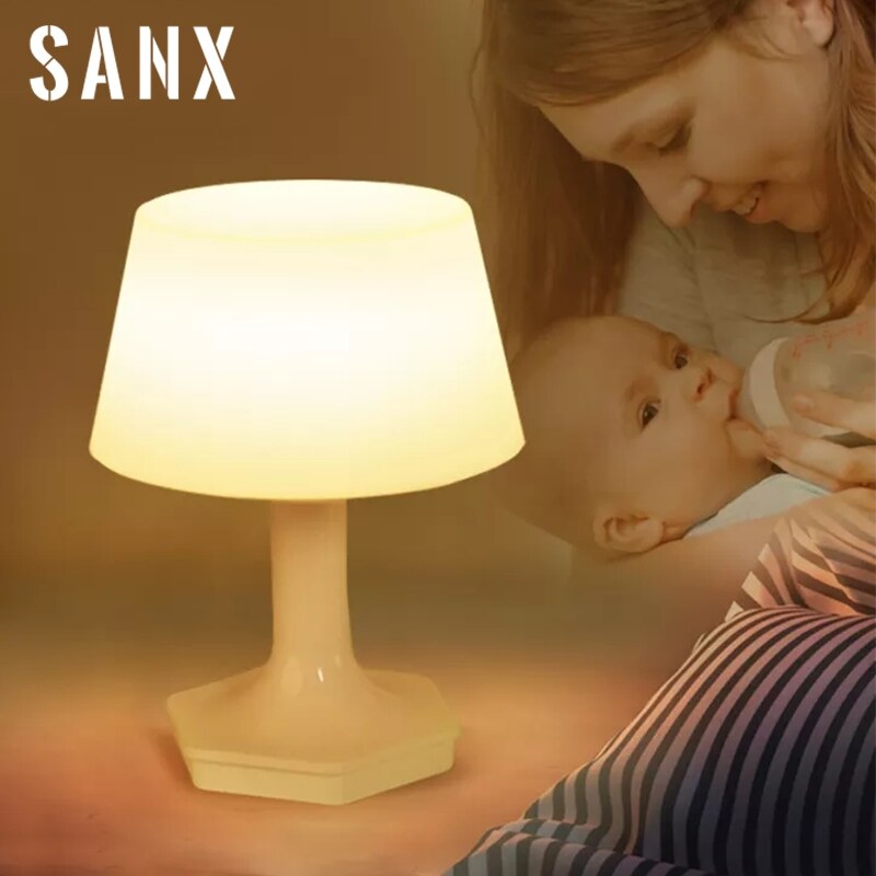 （SPOT EXPRESS） SANX Đèn Bàn Đèn Ngủ Đèn Ngủ Mini Sạc Được Đầu Giường Phòng Ngủ Điều Khiển Từ Xa Nhiều Thời Gian Độ Sáng 10 Cấp Độ Để Bàn Sạc USB Đọc Sách