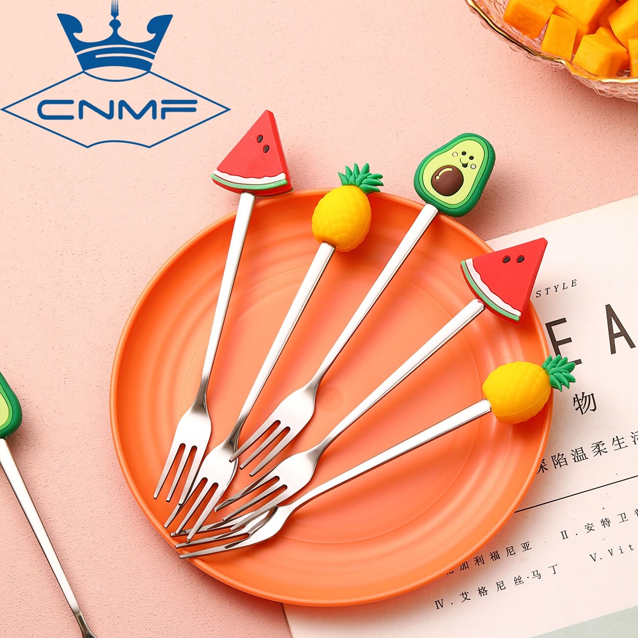 CNMF 1 Cái Nĩa Trái Cây, Nĩa Tráng Miệng Inox 430 Dĩa Đựng Bánh Dễ Thương Cho Trẻ Em