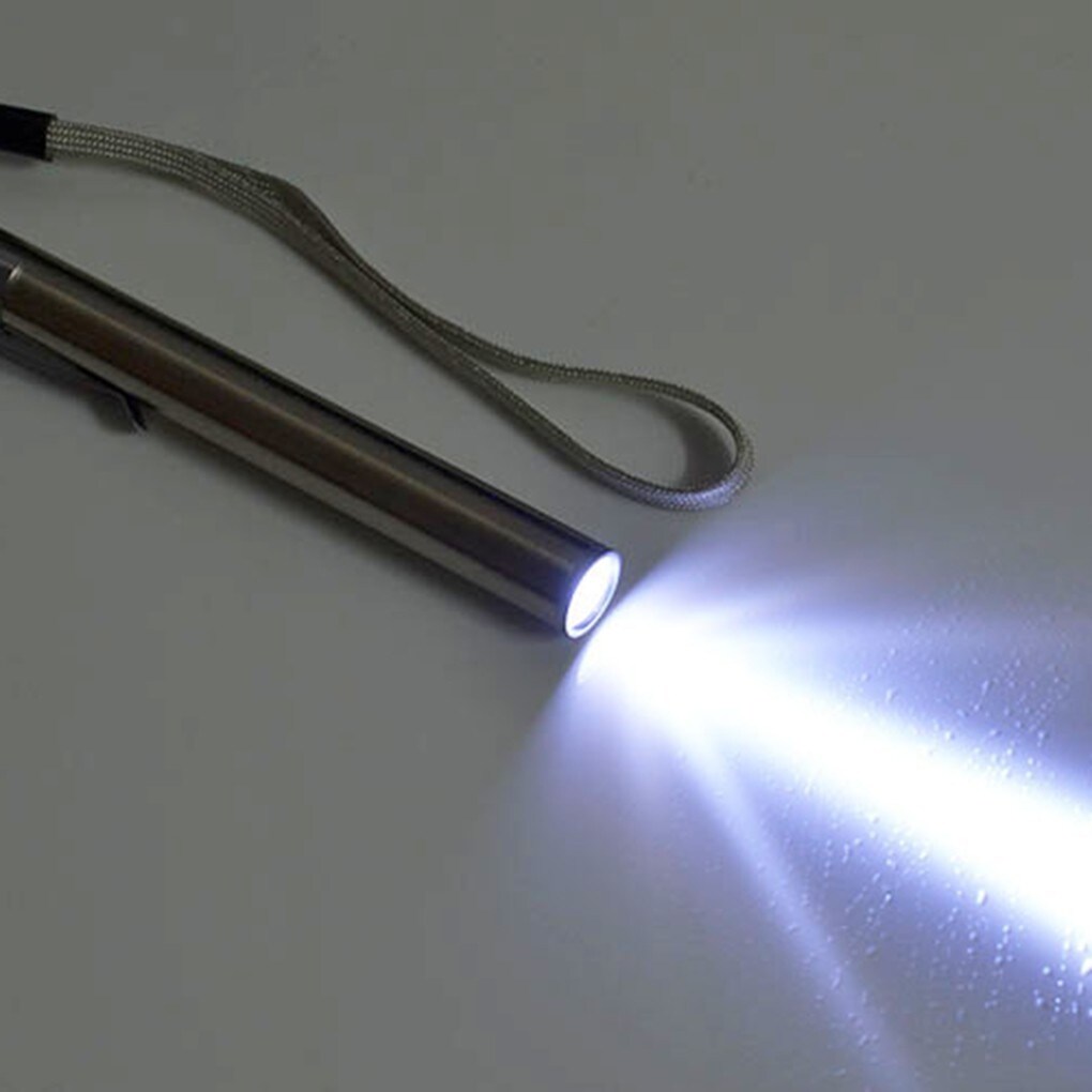 [AA TOOT]❖ Stainless Steel USB Rechargeable Mini Flashlight Handy LED Torch Pen Light with Clip