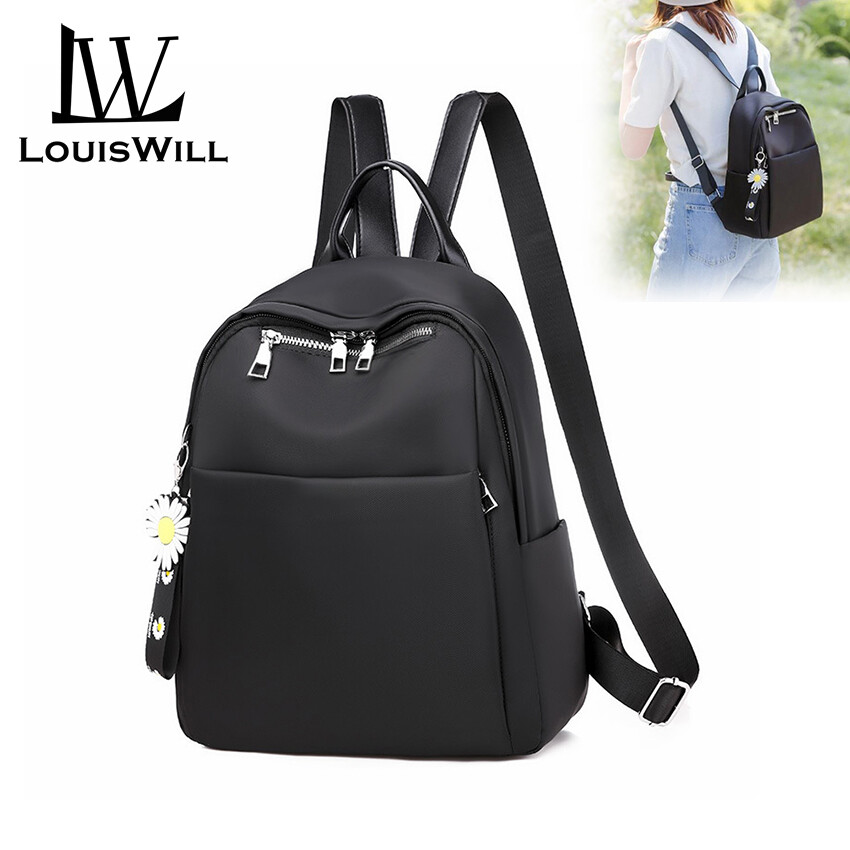 LouisWill Ba Lô Nữ balo nữ Túi Đeo Vai Màu Kẹo Ba Lô Trang Trí Hoa Cúc Thời Trang Túi Đeo Vai Túi Nữ PU, Ba Lô Đi Bộ Đường Dài Bằng Oxford Cao Cấp Dung Tích Lớn ba lo nữ đẹp