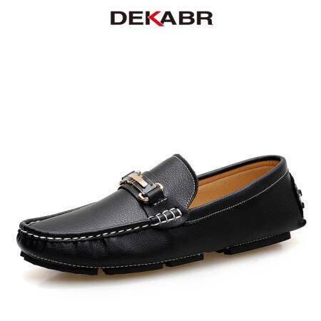 DEKABR Men's Genuine Leather Slip-on Loafers