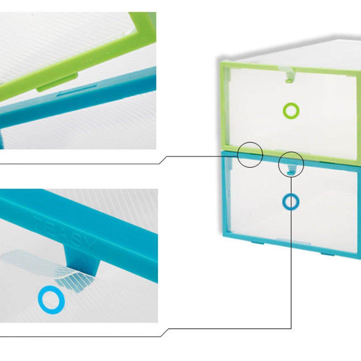 Zapatos de plástico apilables de almacenamiento caja del cajón