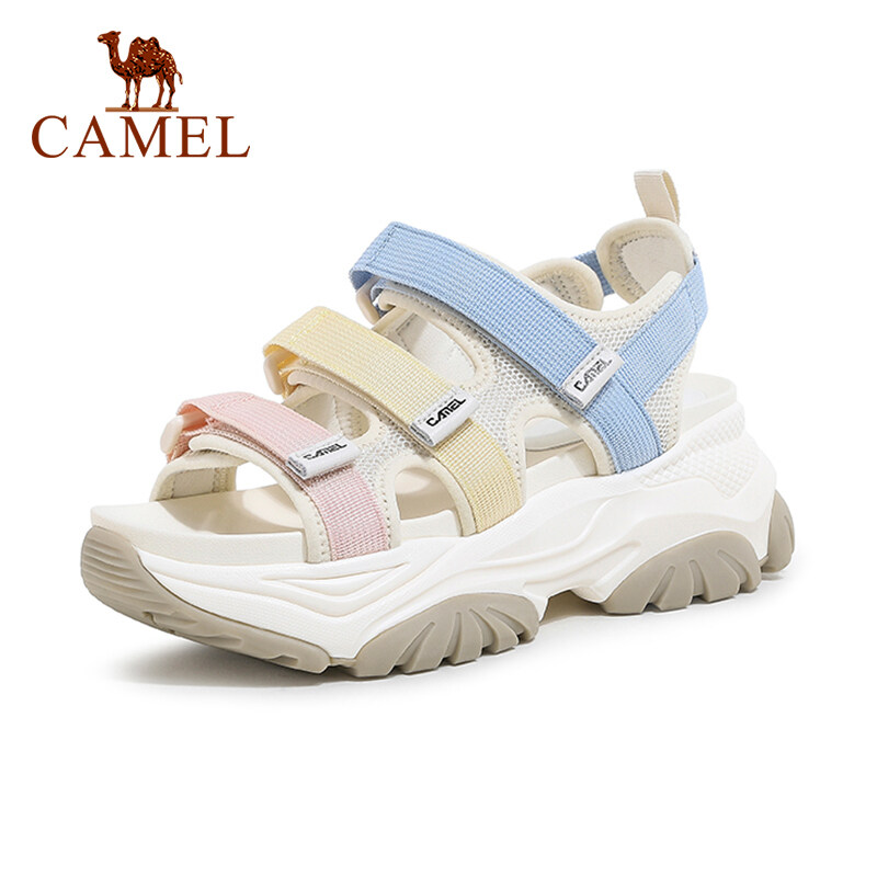 Cameljeans xăng đan đế dày mùa hè mới xăng đan thường ngày khóa dán cho nữ giày đi biển chống trượt