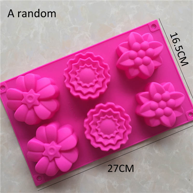 Shoothe 6 lỗ silicone đa chức năng muffin mặt trăng khuôn bánh khuôn làm xà phòng tự làm hoa thủ công hình phụ kiện làm bánh