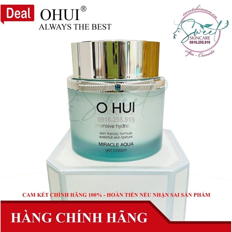 Kem dưỡng cấp nước, trắng da Ohui Miracle Aqua Gel Cream 100ml
