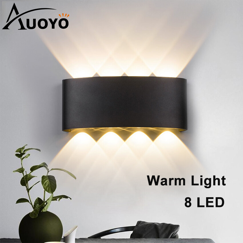Auoyo Đèn Tường LED Đèn Tường Bắc Âu Đèn Tường Trong Nhà Phong Cách Hiện Đại Đèn Trang Trí Đèn Led Nhôm Chống Gỉ Chống Thấm Nước Đèn Hành Lang Cầu Thang Trong Nhà Ngoài Trời Lên Xuống Màu Đen Hiện Đại Cho Gia Đình Phòng Ngủ Đầu Giường Phòng Tắm