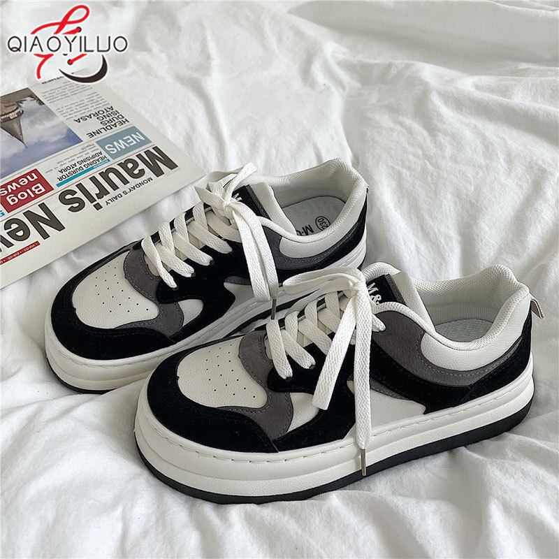  QiaoYiLuo Women's shoes knitted casual shoes Korean version running shoes light fashion shoes sneakers women 