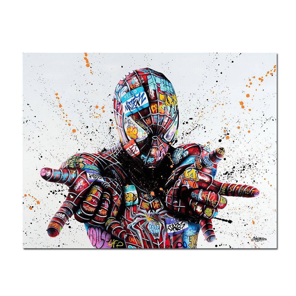 Marvel avengers đội trưởng mỹ nghệ thuật Graffiti Tranh vải bố Poster in phim hoạt hình người nhện tranh tường hình ảnh trang trí nhà