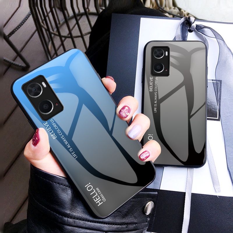 Ốp lưng oppo a76 ốp lưng kính cường lực màu gradient ốp điện thoại ốp lưng oppo a76 oppoa76