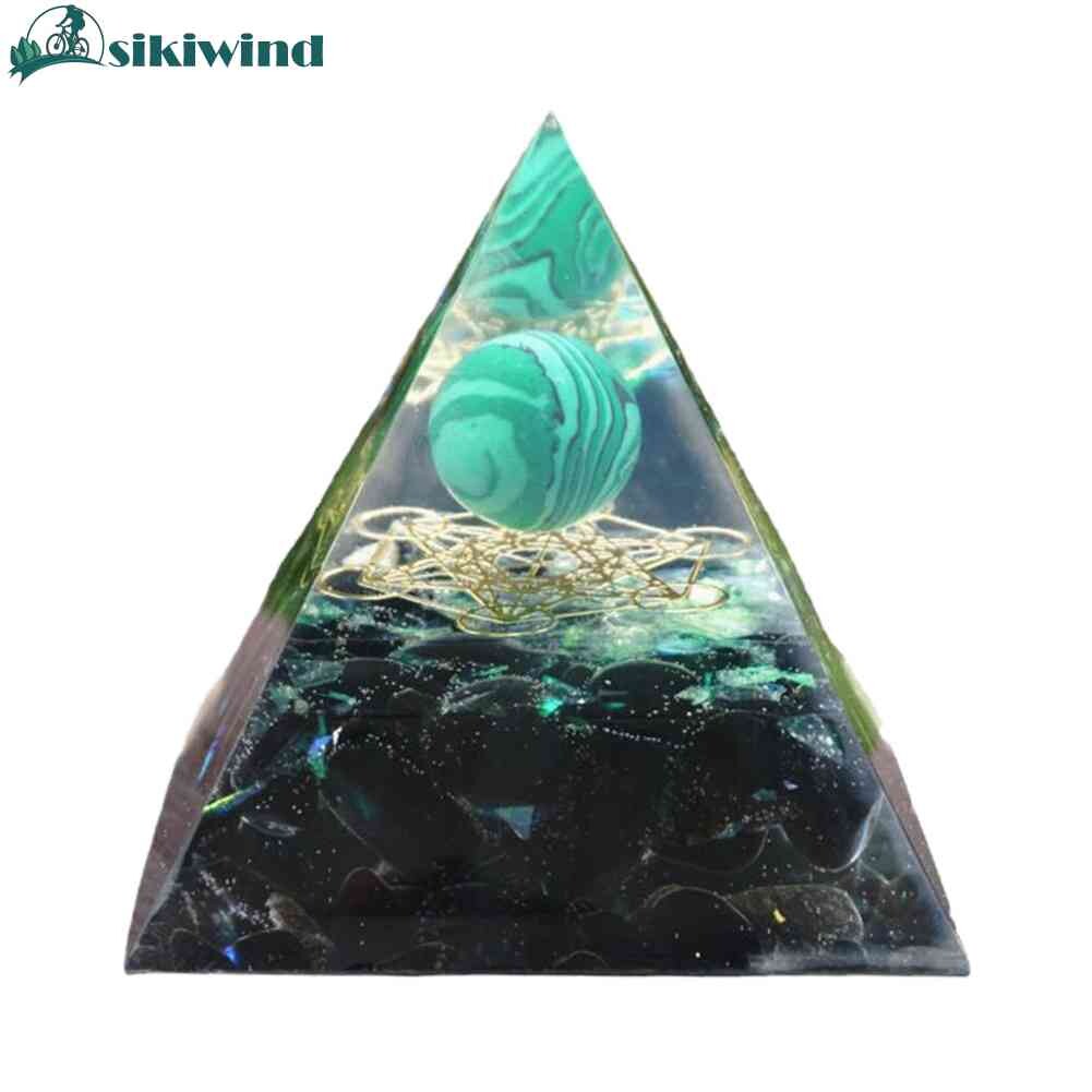 Kim tự tháp orgonite bộ tích lũy năng lượng đá pha lê luân xa chữa bệnh