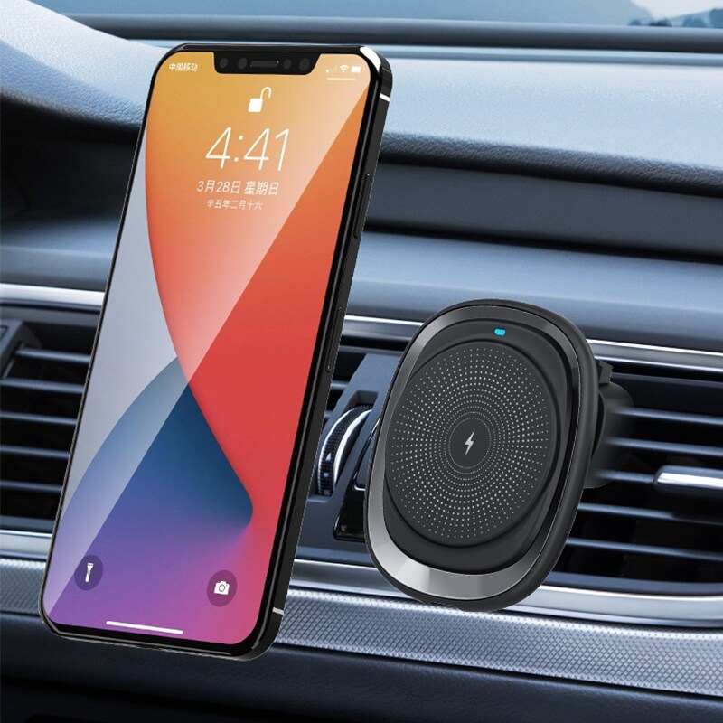 [trend] Bộ Sạc Không Dây Cho Xe Hơi 15W Bộ Sạc Từ Tính Giá Đỡ Tự Động Cho Điện Thoại Cho iPhone 13 12 Pro Max Samsung QI Sạc Nhanh Gắn Lỗ Thông Hơi
